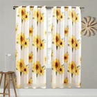 2pc Set Sunflower Heavy Suade Panel Blackout Grommet Window Curtain 108 wx84 l