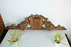 Antique Xl 42   Breton Wood Carved Fronton Pediment Figural Armor Shield Rare 