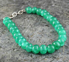 150 00 Cts Earth Mined Green Emerald Round Shape Beads Handmade Bracelet  rs 