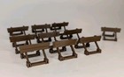 Set Of 10 - Ho Scale - Buffer Stop Railway Train Rail Ending Stopper -dark Brown