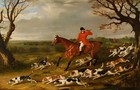 Vintage Painting  fox Hunt With Hounds 1831  Canvas Wall Art Picture Print