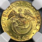 1943 Ngc Ms 63 Guatemala 1 Centavo Quetzal Bird Key Date Brass Coin  25022201c 