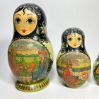 Wooden Hand Painted Russian Matryoshka Nesting Dolls Set Of 5