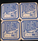 Portland Brewing Oregon Set Of 4  3 Inch Square Beer Coaster Vintage