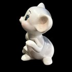 Cute Vintage Bone China White Mouse Figurine