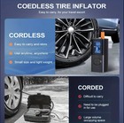 Portable Tire Inflator With Digital Pressure Gauge 180psi Rechargeable Battery