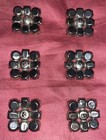 6 Vintage Rhinestone Buttons   glass