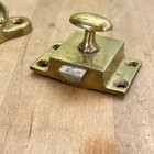 2 Vintage Brass House Fixtures  Window Sash Latch And Bolt Lock Egg Shaped Knob