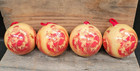 Set Of 4 Vintage Old Fashioned Santa Claus decoupage Christmas Ornaments taiwan