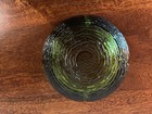 Vintage Anchor Hocking Soreno Avocado Green Glass Ashtray Round Ripple 6-1 4 