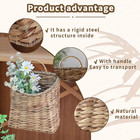 Woven Hanging Wall Basket Water Hyacinth Wicker Planter Rustic Decor