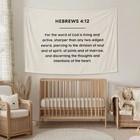 Christian Wall Hanging     Hebrews 4 12 Scripture Quote Tapestry