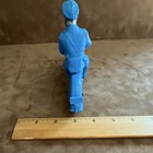 Auburn Police Toy Motorcycle W  Rider Figure Blue Yellow Silver
