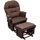  Nursery Glider Rocking Chair With Ottoman  Thick Padded Cushion Seating Brown