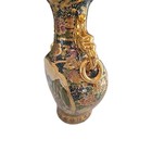    royal Satsuma Japanese Moriage   Gold Gilting Handles Vase 10 