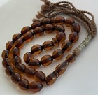 Vintage Baltic Amber Islamic Prayer 33 Beads Tasbih Tesbih Misbaha Olive Shape