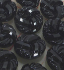 10 Medium Black Czech Pressed Glass Shank Buttons With Spirals Facet Design 7 8 
