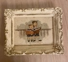 3 Vintage Miniature Lowell Wee Musicians Framed 1952 Prints 5 1 2  X 4 1 4 
