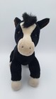 Fao Schwarz Horse Pony Plush Black White Stuffed Animal Collectible