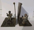 Antique Austrian Bronze Painted Arab Praying  Book Ends Islamic 