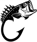 Bass Hook Truck Vinyl Window Decal Boat Trailer Laptop Fishing Fish Sticker