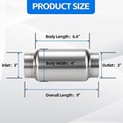 3 Inch Inlet Exhaust Resonator 3 Inch Outlet 9 Inch Overall Length Exhaust