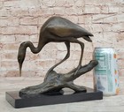 Signed Original Milo Crane Bird Bronze Art Deco Sculpture Statue Figurine Figure