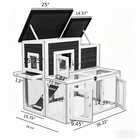 Wooden Chicken Coop Hen House Poultry Hutch Pet Cage W  Nesting Box Backyard