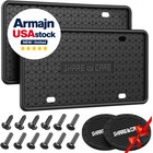 2 Pack Silicone License Plate Frame - Rust Proof   Weather Proof - Black - New 