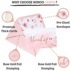 Heavy Duty Rose Gold And Pink Thank You Cards With Envelopes - 36 Pk - 4x6 Br   