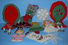 Christmas Tree Ornaments Felt   Other Odds   Ends Lot Of 10 Pieces Clean