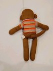 Brown Sock Monkey Plush 19  Stripe Sweater Orange Red Stuffed Dan Dee Mint