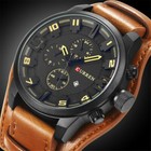 Curren Men Quartz Watch Large Dial Fashion Leather Male Military Wristwatch Gift