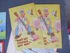 15 Wwii Home Front  Military Theme Cartoon Post Cards  Paratroopers  Pilot  Kp