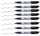 12 Pcs Black Permanent Markers - Fine Tip  Waterproof   Quick Drying - New