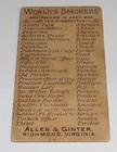 Antique Authentic 1888 Allen   Ginter World s Smokers Card  Mexican