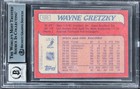 Oilers Wayne Gretzky Authentic Signed 1985 Topps  120 Card Auto 10  Bas Slabbed