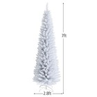 Costway 7ft Unlit Artificial Slim Christmas Pencil Tree W  Metal Stand White