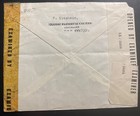 1943 Jerusalem Palestine Dual Censored Commercial Cover To New York Usa