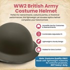 Ww2 British Army Brodie Tommy Doughboy Style Costume Plastic Helmet Replica