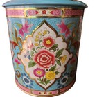 Vintage Daher Floral Lidded Confectionery Tea Tin Made In England