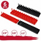 6pcs Socket Organizer Tray Set Hold 90 Metric 76 Sae Socket 1 4  3 8  1 2  Drive
