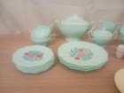 Vtg Kids Play Kitchen Dishes Lot Plastic Tea Set Plates Cups   More 50   s