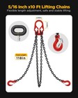 Heavy Duty Lifting Chains With Adjustable Hooks  5 16 Inch X 10 Ft  Maximum L   