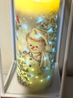 Snowman Fiber Optic Candle With Lantern