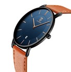 Mens Minimalist Fashion Simple Wrist Watch Analog Date With Leather Strap