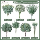  Pcs 7 Kinds Mixed Artificial Eucalyptus Greenery Stems Bulk  Baby Breath 180