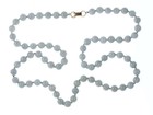 Vintage 14k Clasp Jadeite Beaded Necklace