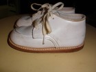 Vintage 80s Stride Rite White Leather Baby Walking Shoes 5 D