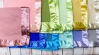 New Blue Pink Green White Yellow Waffle Weave Thermal Baby Blanket W  Satin Trim